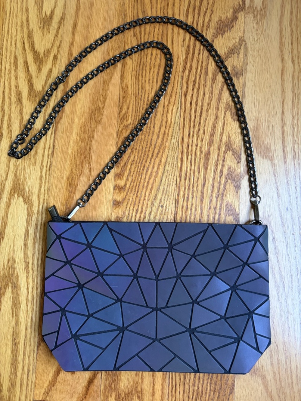 Lovevook Geometric Mosaic Crossbody Bag in Iridescent Purple